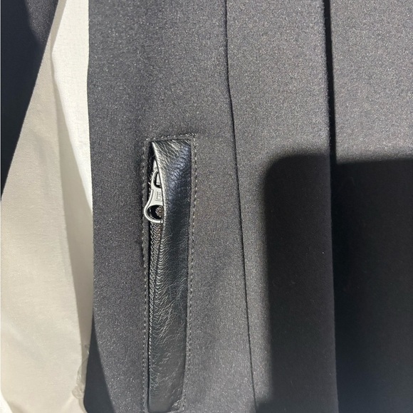 Blanc Noir Black Leather Waterfall Jacket - Picture 7 of 13